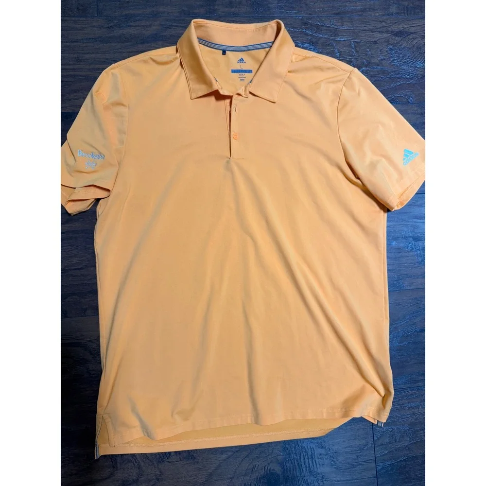 Adidas‎ Golf Mens Orange Brookside 1927 Performance Polo Shirt Large L